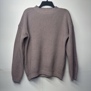 SHEIN Women’s Knit Sweater Size Large Lavender Pullover Chunky Waffle Knit